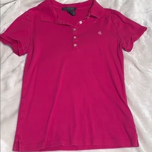 pink lauren ralph lauren polo collared shirt